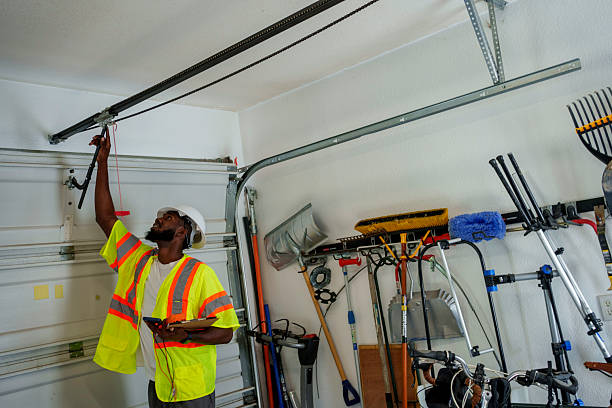 Professional Garage Door Panel Replacement technician working in Corsicana, TX